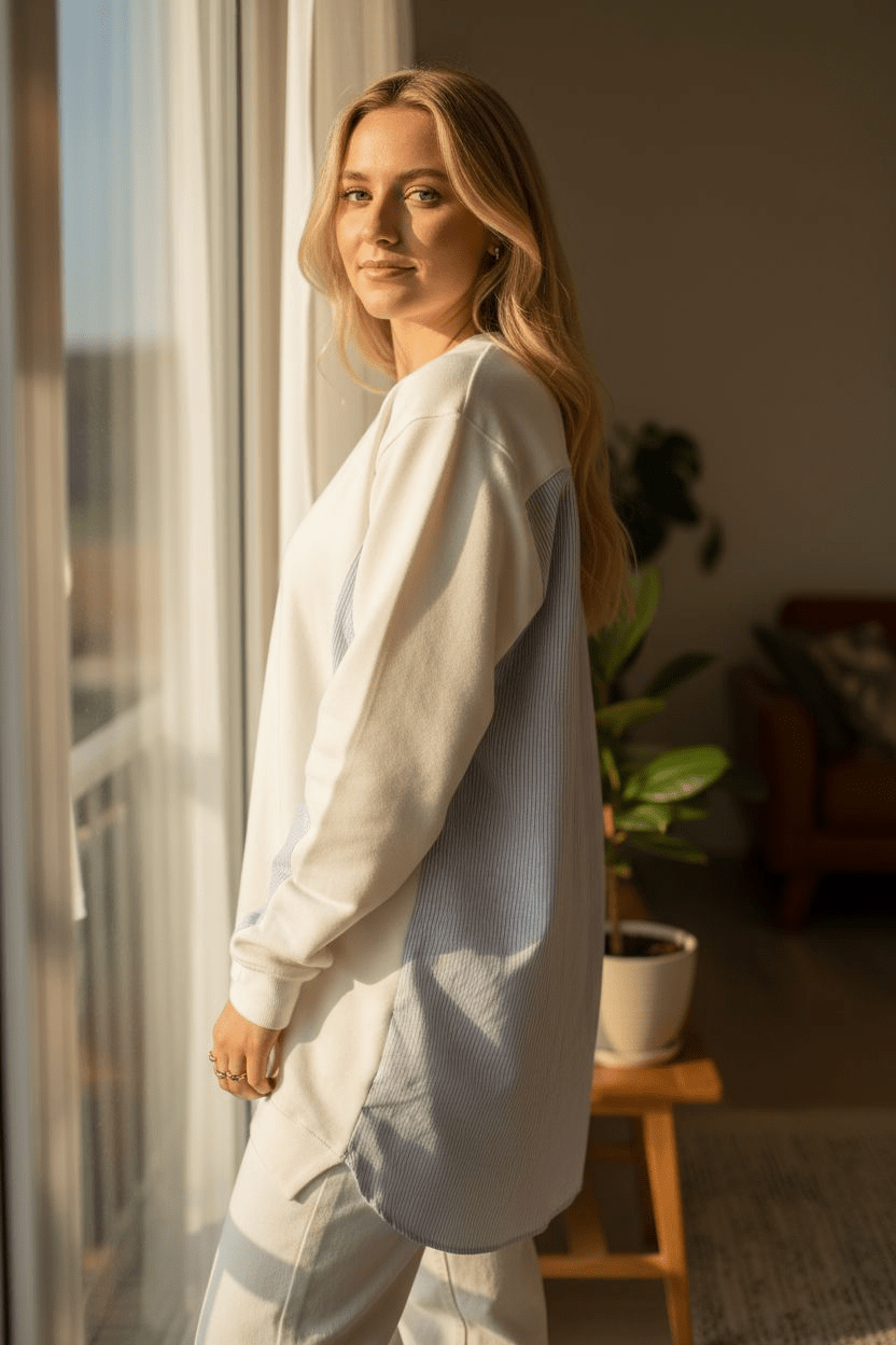 💥Black Friday Offer💥Cotton Milton Sweatshirt - Bedaya Moda