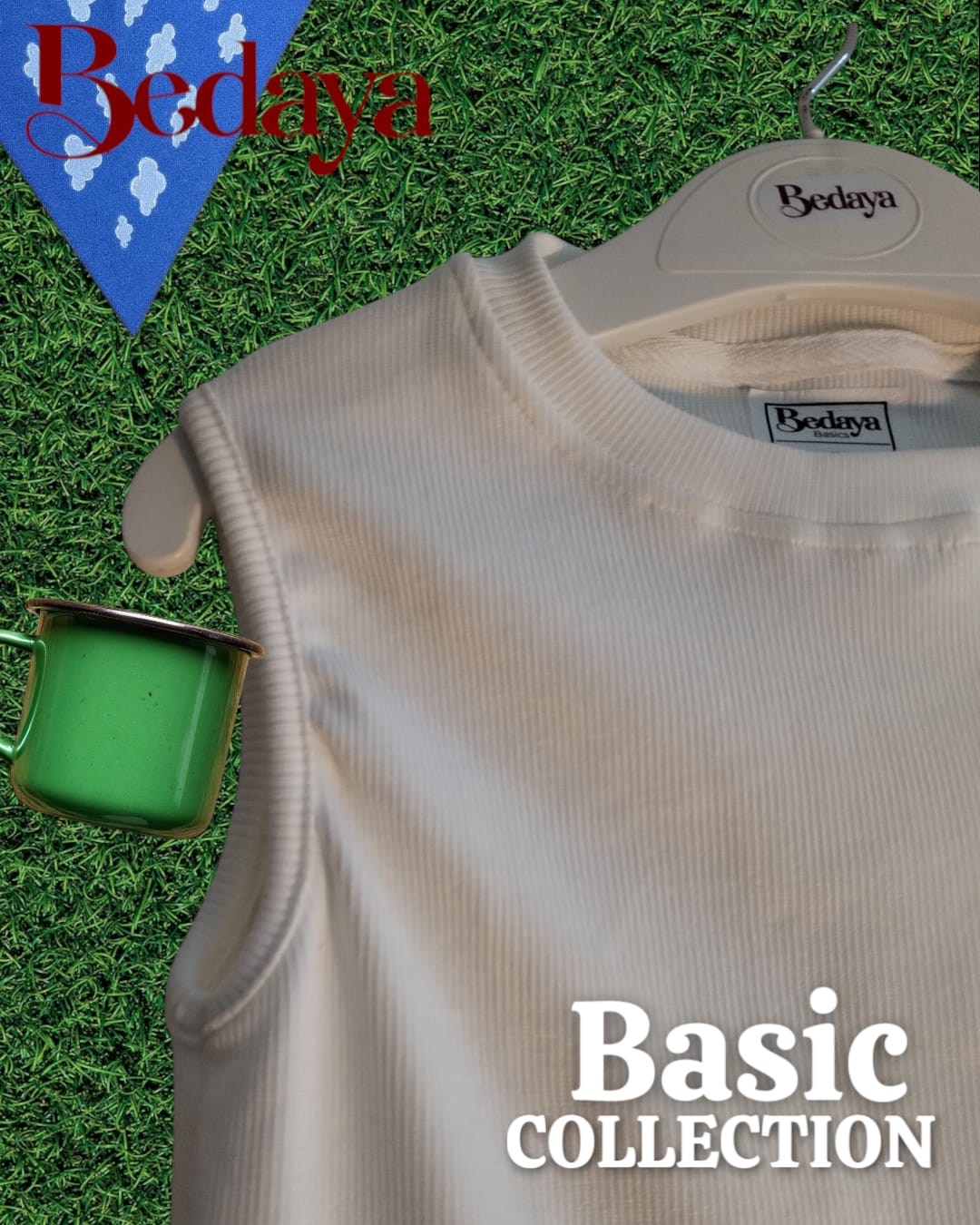 No Sleeve cotton basic top - Bedaya Moda