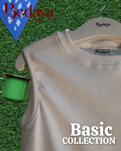 No Sleeve cotton basic top - Bedaya Moda