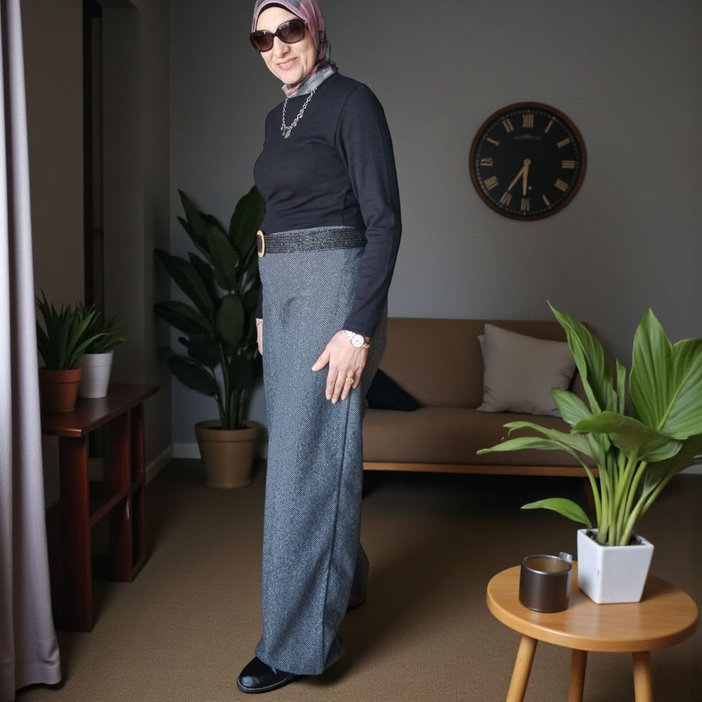 Wide Leg Wool Pants - Bedaya Moda