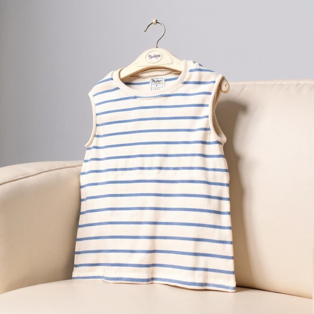 Striped No sleeve basic top - Bedaya Moda