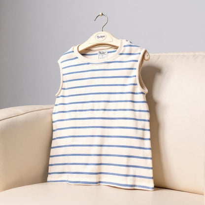 Striped No sleeve basic top - Bedaya Moda